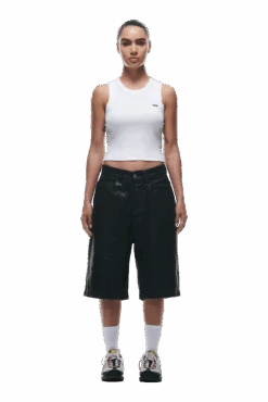 COATED DENIM SHORTS BLACK(Coated Denim Shorts Black) -6PM CLOTHING SALE 0059 2406 6PM ECOM COLLECTION 2 LOOK 24 13362 min