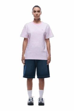 STRIPED T-SHIRT PINK(Striped T Shirt Pink) -6PM CLOTHING SALE 0076 2406 6PM ECOM COLLECTION 2 LOOK 21 13483 min