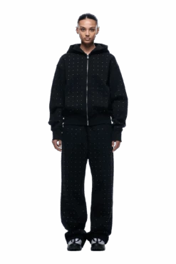RHINESTONE LETTER ZIP HOODIE BLACK(Rhinestone Letter Zip Hoodie Black) -6PM CLOTHING SALE 1337x2005 6PM Spring 0133 250310 6PM ECOM LOOK 05 406 min