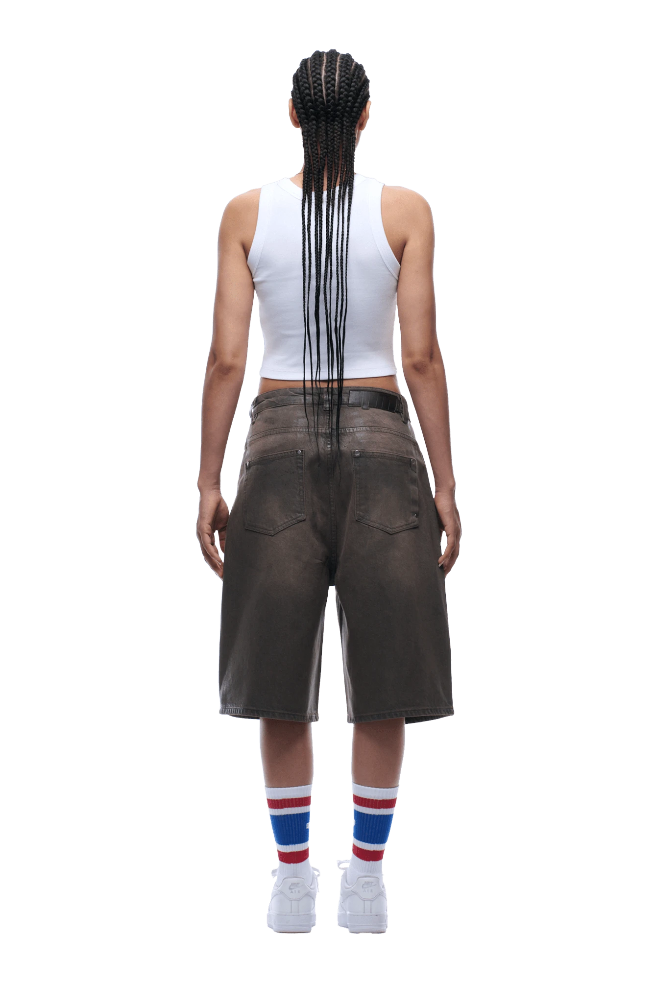 COATED DENIM SHORTS WASHED BROWN(Coated Denim Shorts Washed Brown) 9 COATED DENIM SHORTS WASHED BROWN(Coated Denim Shorts Washed Brown) - Image 7