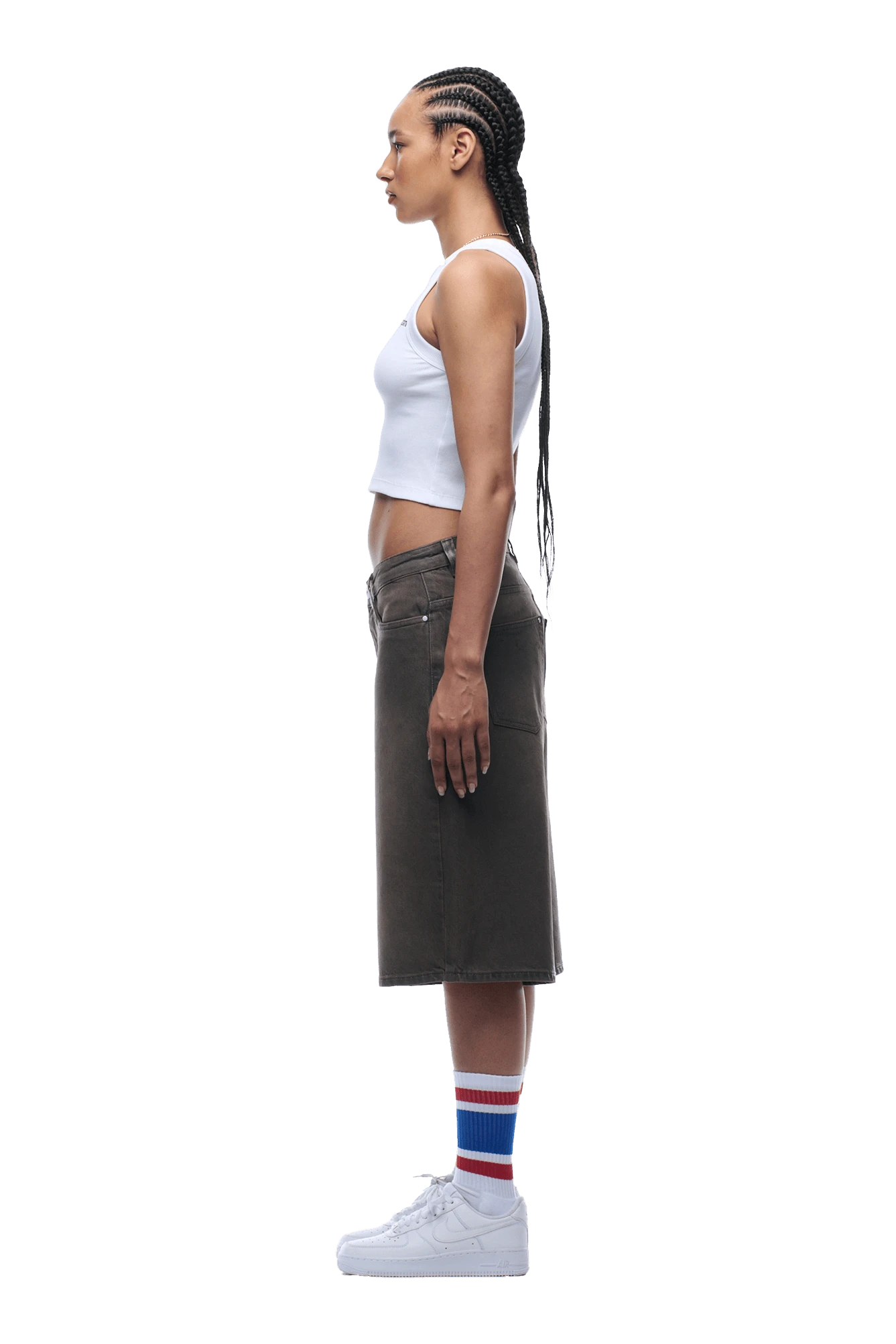 COATED DENIM SHORTS WASHED BROWN(Coated Denim Shorts Washed Brown) 8 COATED DENIM SHORTS WASHED BROWN(Coated Denim Shorts Washed Brown) - Image 6