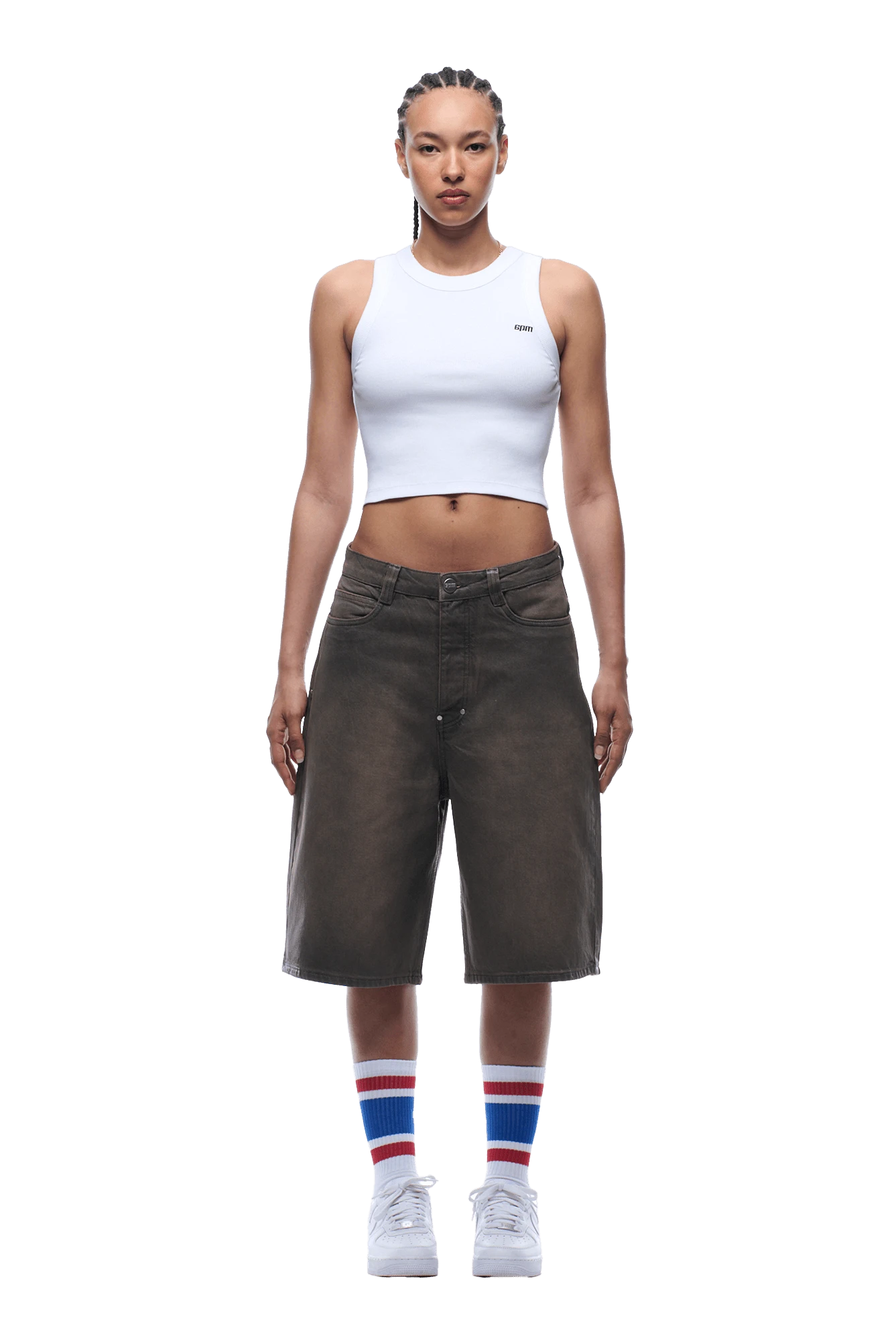 COATED DENIM SHORTS WASHED BROWN(Coated Denim Shorts Washed Brown) 7 COATED DENIM SHORTS WASHED BROWN(Coated Denim Shorts Washed Brown) - Image 5