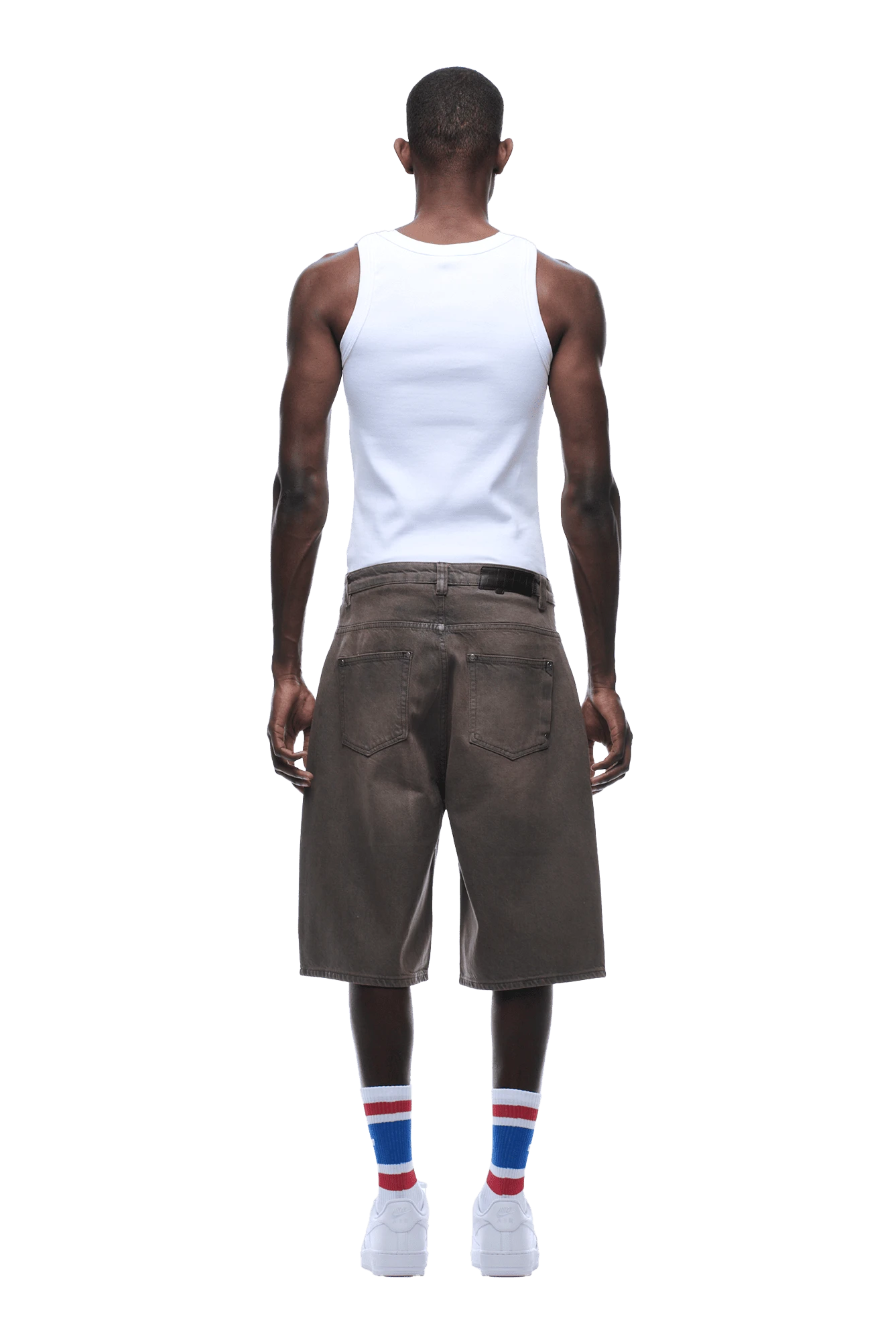 COATED DENIM SHORTS WASHED BROWN(Coated Denim Shorts Washed Brown) 6 COATED DENIM SHORTS WASHED BROWN(Coated Denim Shorts Washed Brown) - Image 4