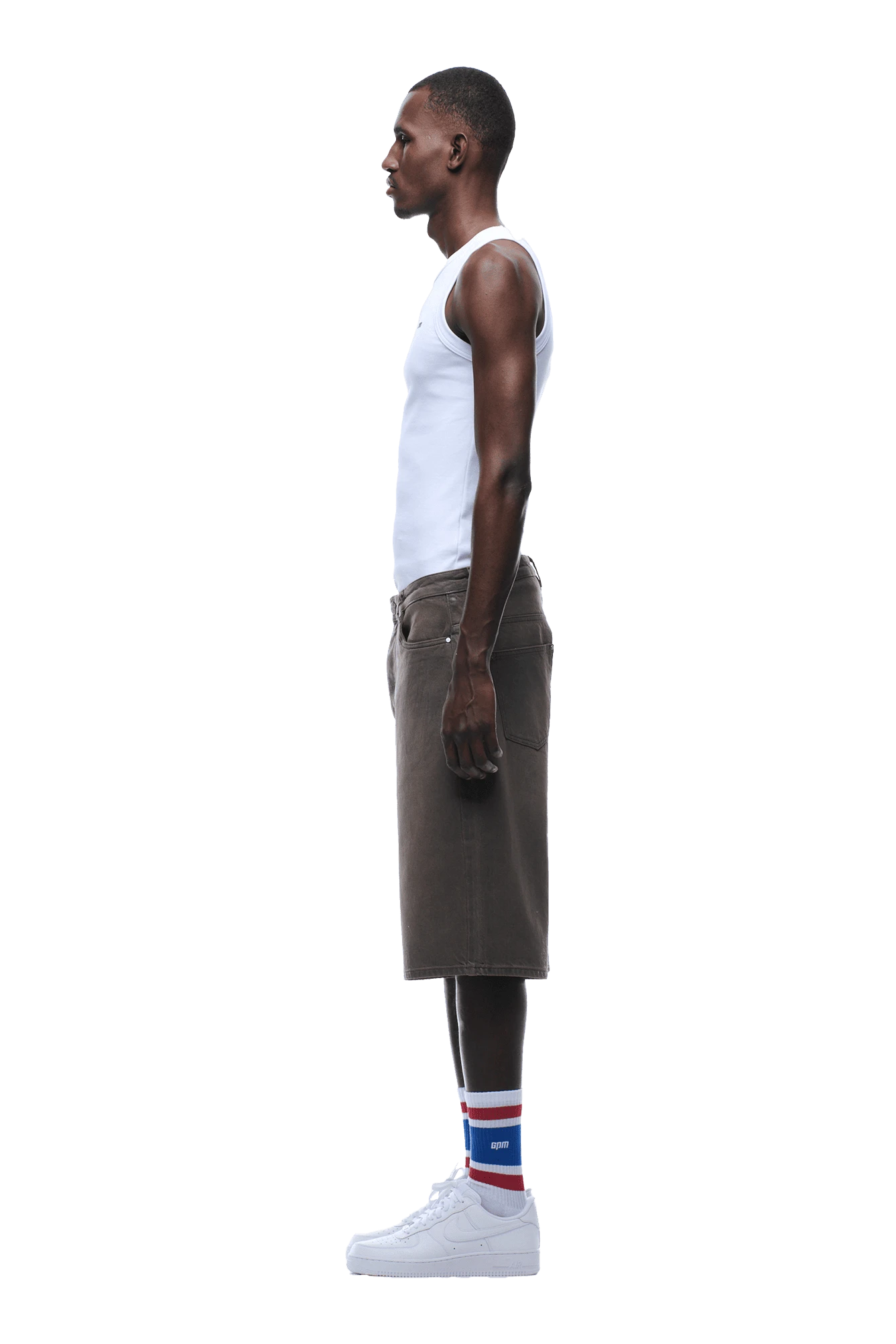 COATED DENIM SHORTS WASHED BROWN(Coated Denim Shorts Washed Brown) 5 COATED DENIM SHORTS WASHED BROWN(Coated Denim Shorts Washed Brown) - Image 3