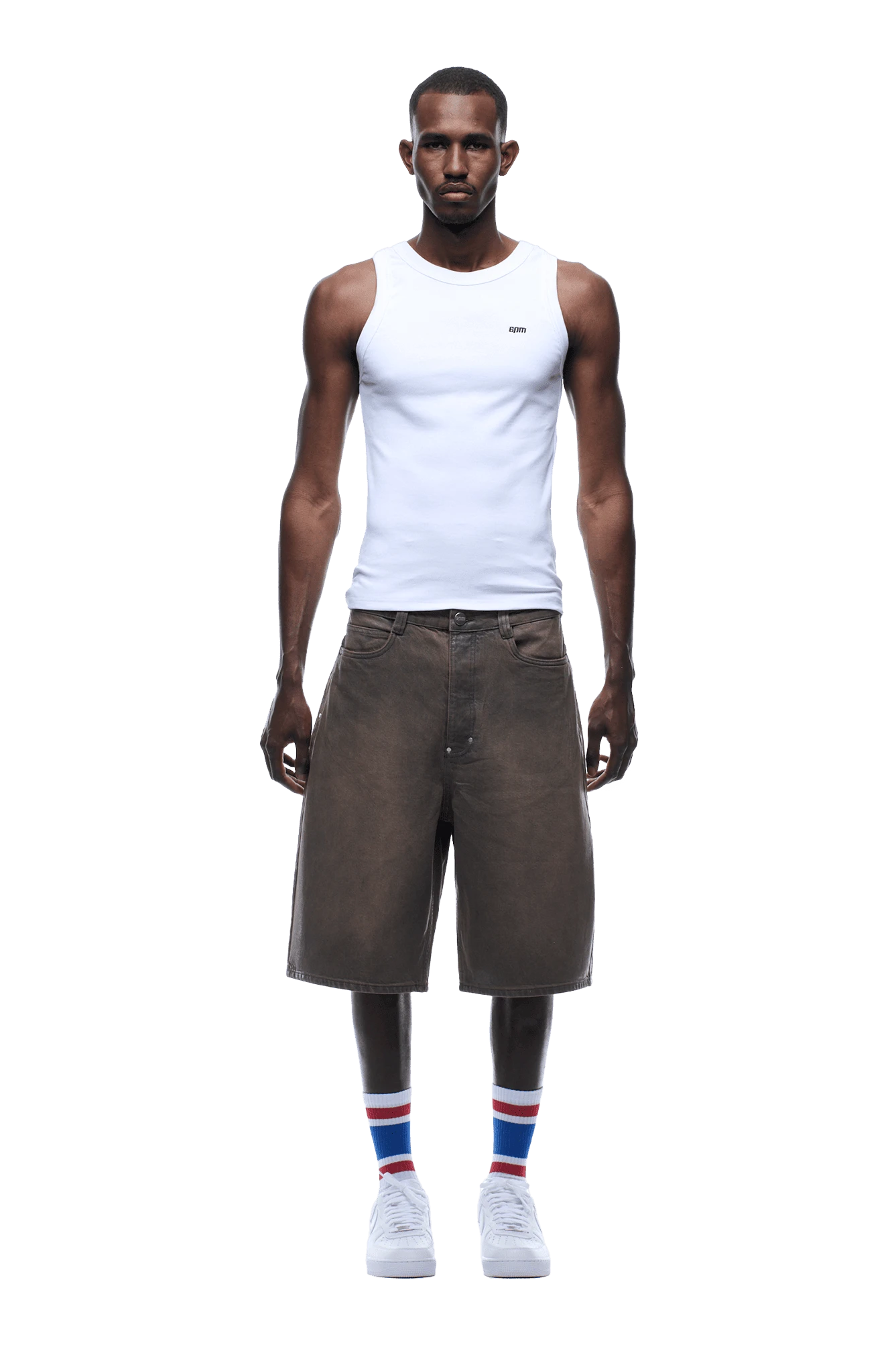 COATED DENIM SHORTS WASHED BROWN(Coated Denim Shorts Washed Brown) 4 COATED DENIM SHORTS WASHED BROWN(Coated Denim Shorts Washed Brown) - Image 2