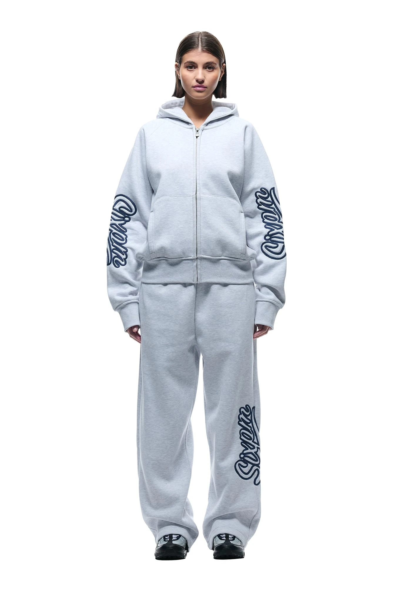 WAVE LOGO ZIP HOODIE LIGHT GREY(Zip Hoodie With Wave Logo Light Grey) 6 WAVE LOGO ZIP HOODIE LIGHT GREY(Zip Hoodie With Wave Logo Light Grey) - Image 4