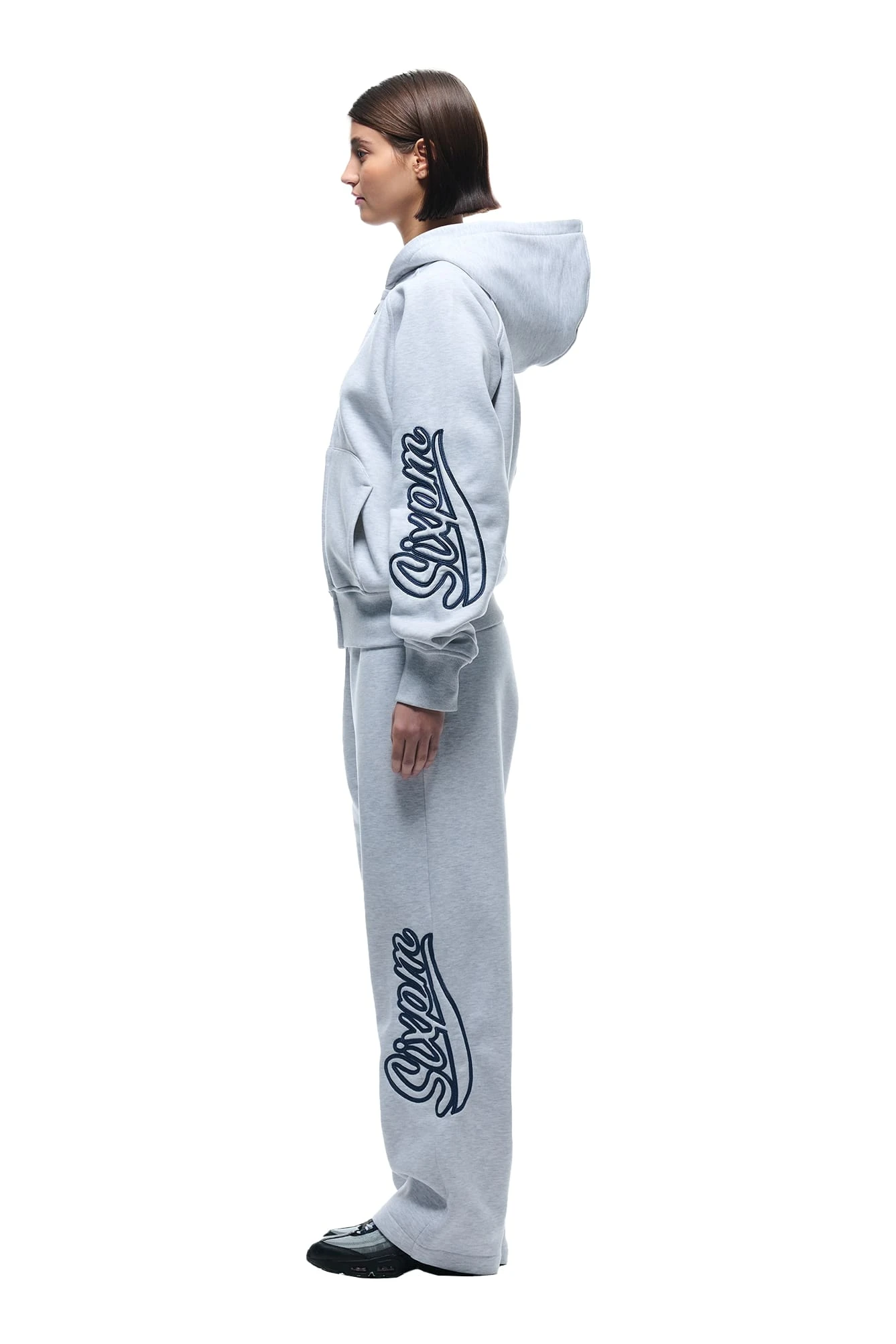 WAVE LOGO ZIP HOODIE LIGHT GREY(Zip Hoodie With Wave Logo Light Grey) 7 WAVE LOGO ZIP HOODIE LIGHT GREY(Zip Hoodie With Wave Logo Light Grey) - Image 5