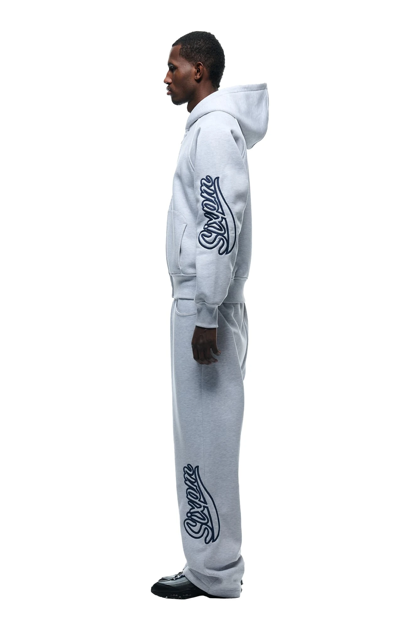 WAVE LOGO ZIP HOODIE LIGHT GREY(Zip Hoodie With Wave Logo Light Grey) 4 WAVE LOGO ZIP HOODIE LIGHT GREY(Zip Hoodie With Wave Logo Light Grey) - Image 2