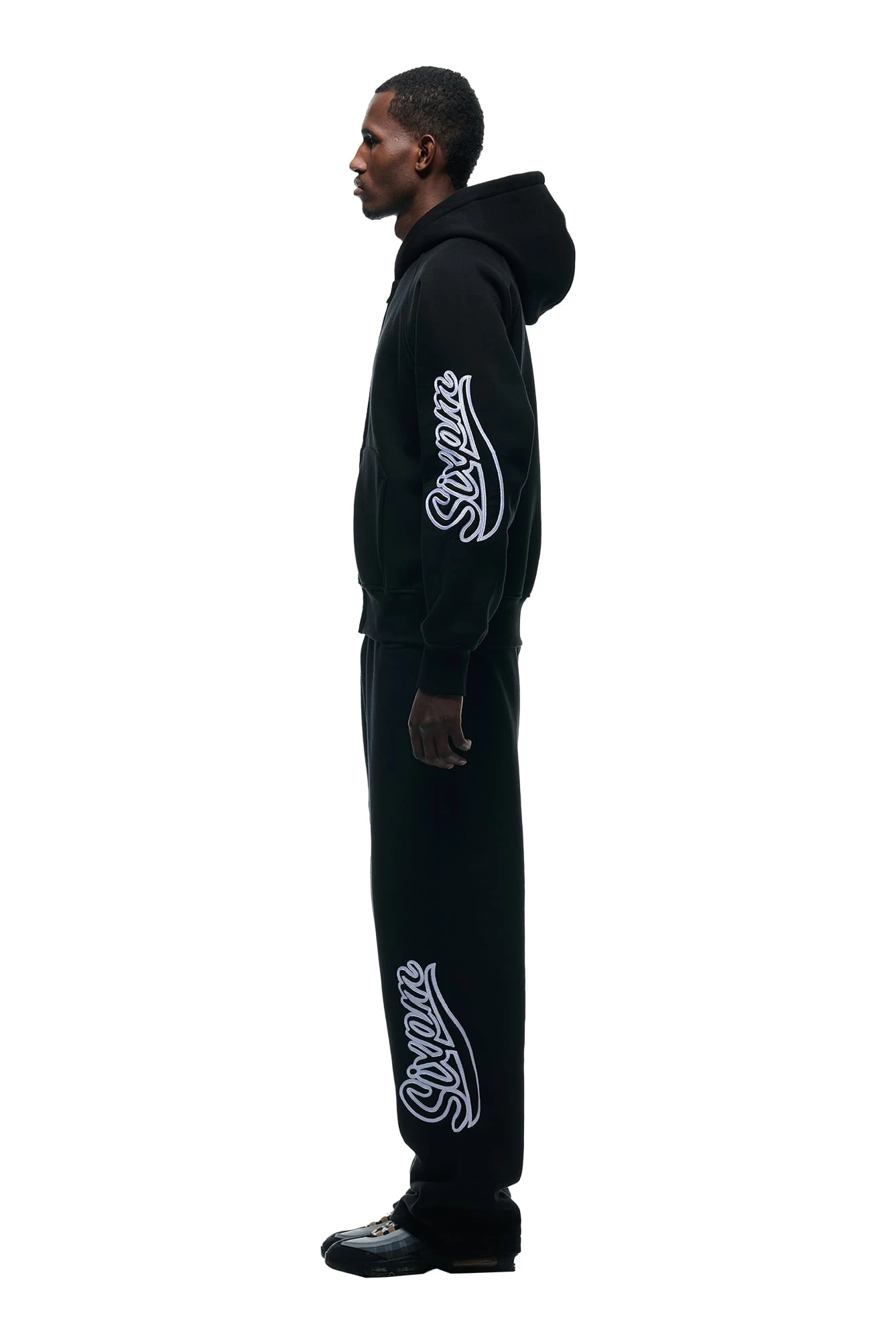 WAVE LOGO ZIP HOODIE BLACK(Zip Hoodie With Wave Logo Black) 4 WAVE LOGO ZIP HOODIE BLACK(Zip Hoodie With Wave Logo Black) - Image 2