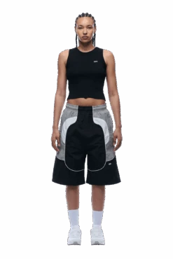 BAGGY WARM UP SHORTS BLACK(Baggy Warm Up Track Shorts Black) -6PM CLOTHING SALE 1337x2005 px 6PM 0002 250630 6PM ECOM LOOK 09 1902 min
