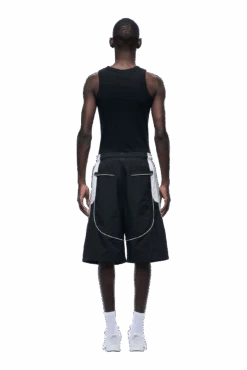 BAGGY WARM UP SHORTS BLACK(Baggy Warm Up Track Shorts Black) -6PM CLOTHING SALE 1337x2005 px 6PM 0003 250630 6PM ECOM LOOK 09 1891 min