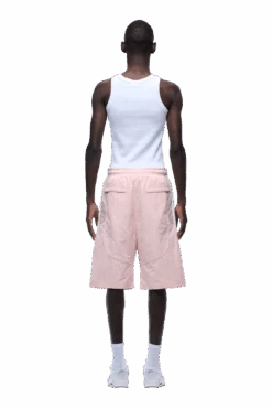 BAGGY WARM UP SHORTS PINK(Baggy Warm Up Track Shorts Pink) -6PM CLOTHING SALE 1337x2005 px 6PM 0009 250630 6PM ECOM LOOK 08 1844 min