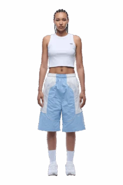 BAGGY WARM UP SHORTS ICE BLUE(Baggy Warm Up Track Shorts Ice Blue) -6PM CLOTHING SALE 1337x2005 px 6PM 0014 250630 6PM ECOM LOOK 07 1801 min