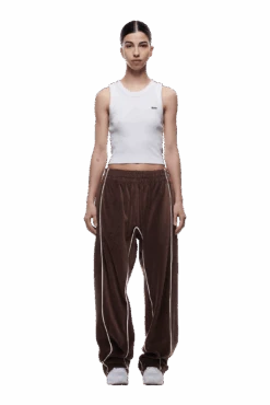 VELOURS TRACK PANT CHOCOLATE BROWN(Velours Track Pant Chocolate Brown) -6PM CLOTHING SALE 2005x1337 0099 240425 6PM ECOM LOOK 1 0134 min