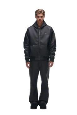 CRINKLE ZIP JACKET BLACK(Crinkle Zip Hoodie Black)