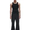 CRINKLE ZIP PANTS BLACK(Crinkle Zip Pants Black)