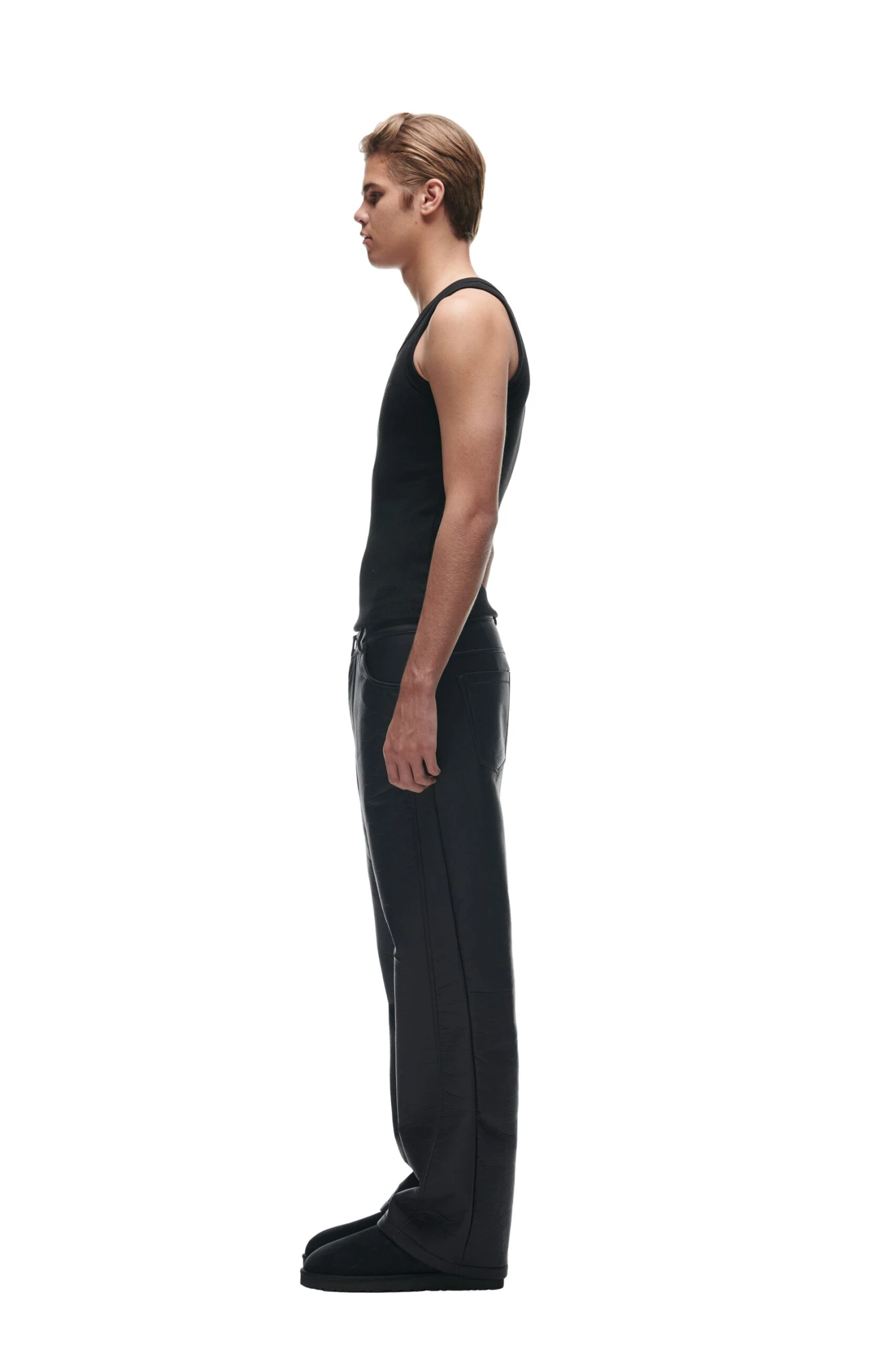 CRINKLE ZIP PANTS BLACK(Crinkle Zip Pants Black) 4 CRINKLE ZIP PANTS BLACK(Crinkle Zip Pants Black) - Image 2