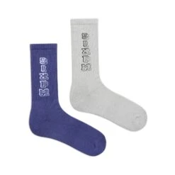 COLLEGE SOCKS GREY BLUE(College Socks Grey Blue)