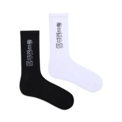 COLLEGE SOCKS BLACK WHITE(College Socks Black White)