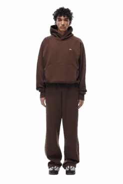 HOODIE CHOCOLATE BROWN(23n05 1100 907 Hlogo) -6PM CLOTHING SALE hoodie brown 1 min