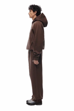 HOODIE CHOCOLATE BROWN(23n05 1100 907 Hlogo) -6PM CLOTHING SALE hoodie brown 2 min