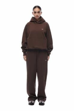 HOODIE CHOCOLATE BROWN(23n05 1100 907 Hlogo) -6PM CLOTHING SALE hoodie brown 4 min