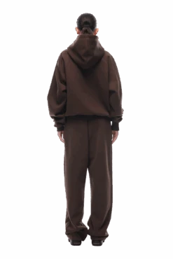 HOODIE CHOCOLATE BROWN(23n05 1100 907 Hlogo) -6PM CLOTHING SALE hoodie brown 6 min